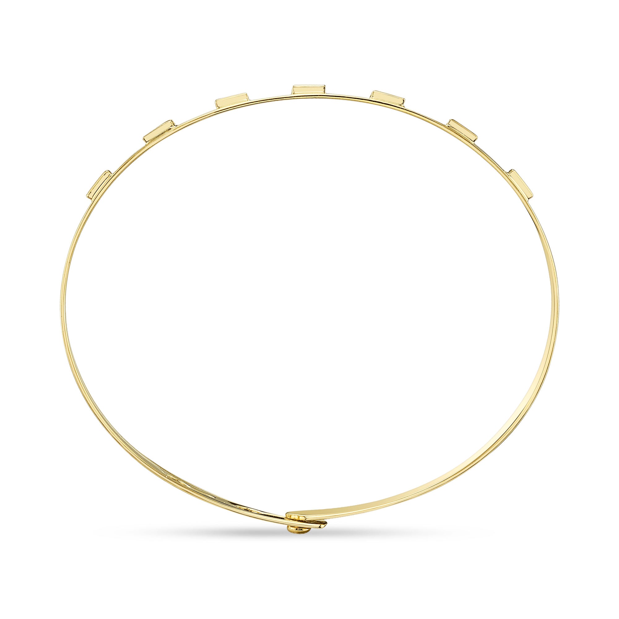 0.46CT 14K Y/G DIAMOND BAGUETTE LATCH LOCK BANGLE