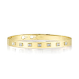 0.46CT 14K Y/G DIAMOND BAGUETTE LATCH LOCK BANGLE