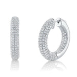 3.94CT 14K W/G DIAMOND PAVE HOOP EARRING