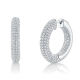 3.94CT 14K W/G DIAMOND PAVE HOOP EARRING