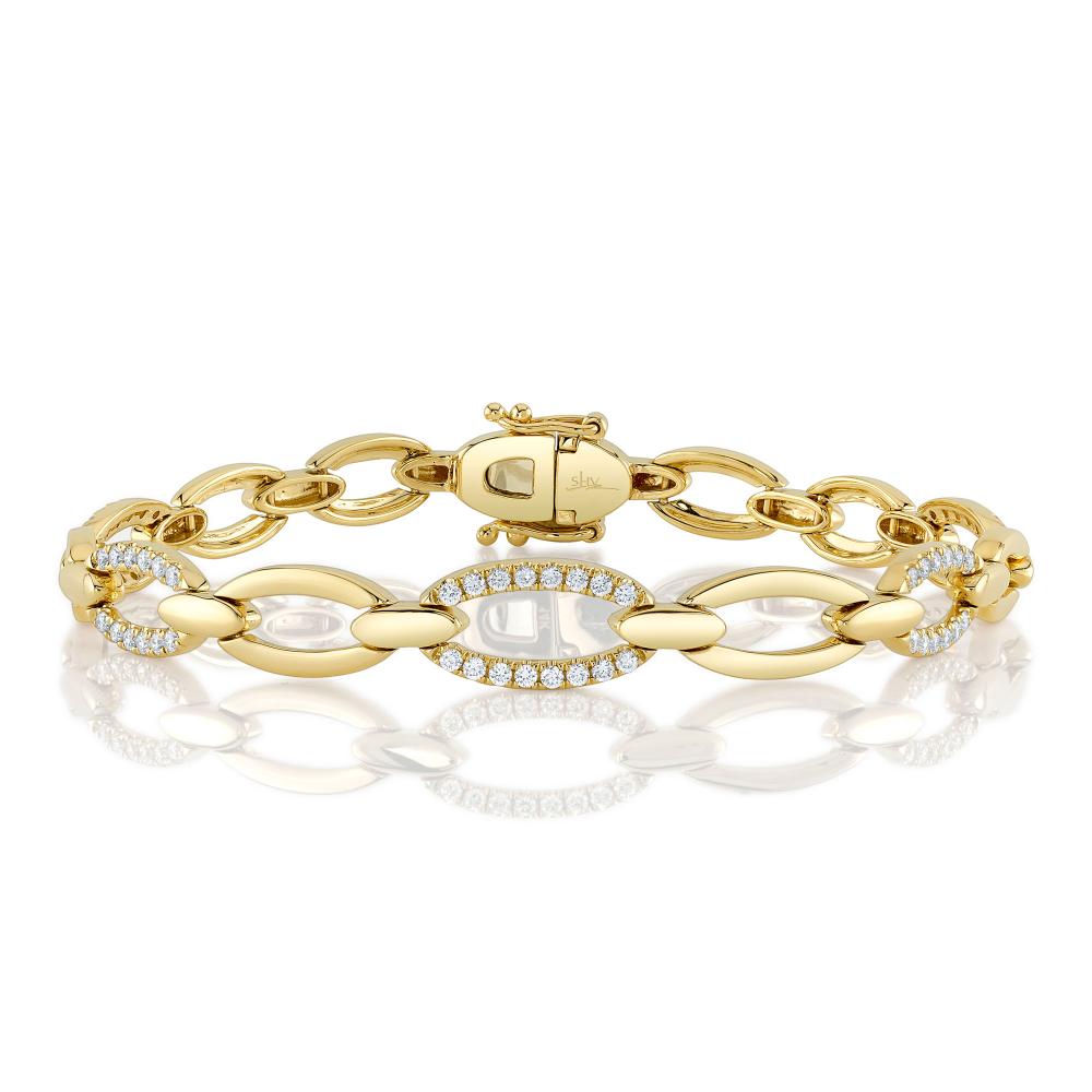 0.74CT 14K Y/G DIAMOND LINK BRACELET