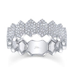 0.35CT 14K W/G DIAMOND PAVE HEXAGON RING
