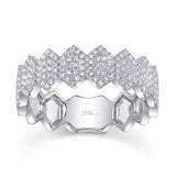 0.35CT 14K W/G DIAMOND PAVE HEXAGON RING