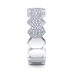 0.35CT 14K W/G DIAMOND PAVE HEXAGON RING