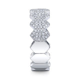 0.35CT 14K W/G DIAMOND PAVE HEXAGON RING