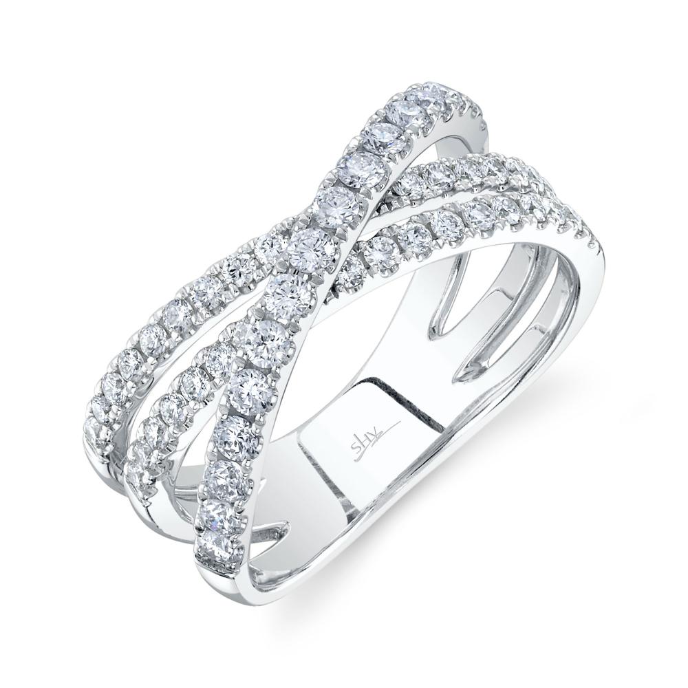 0.79CT 14K W/G DIAMOND BRIDGE RING
