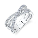 0.79CT 14K W/G DIAMOND BRIDGE RING