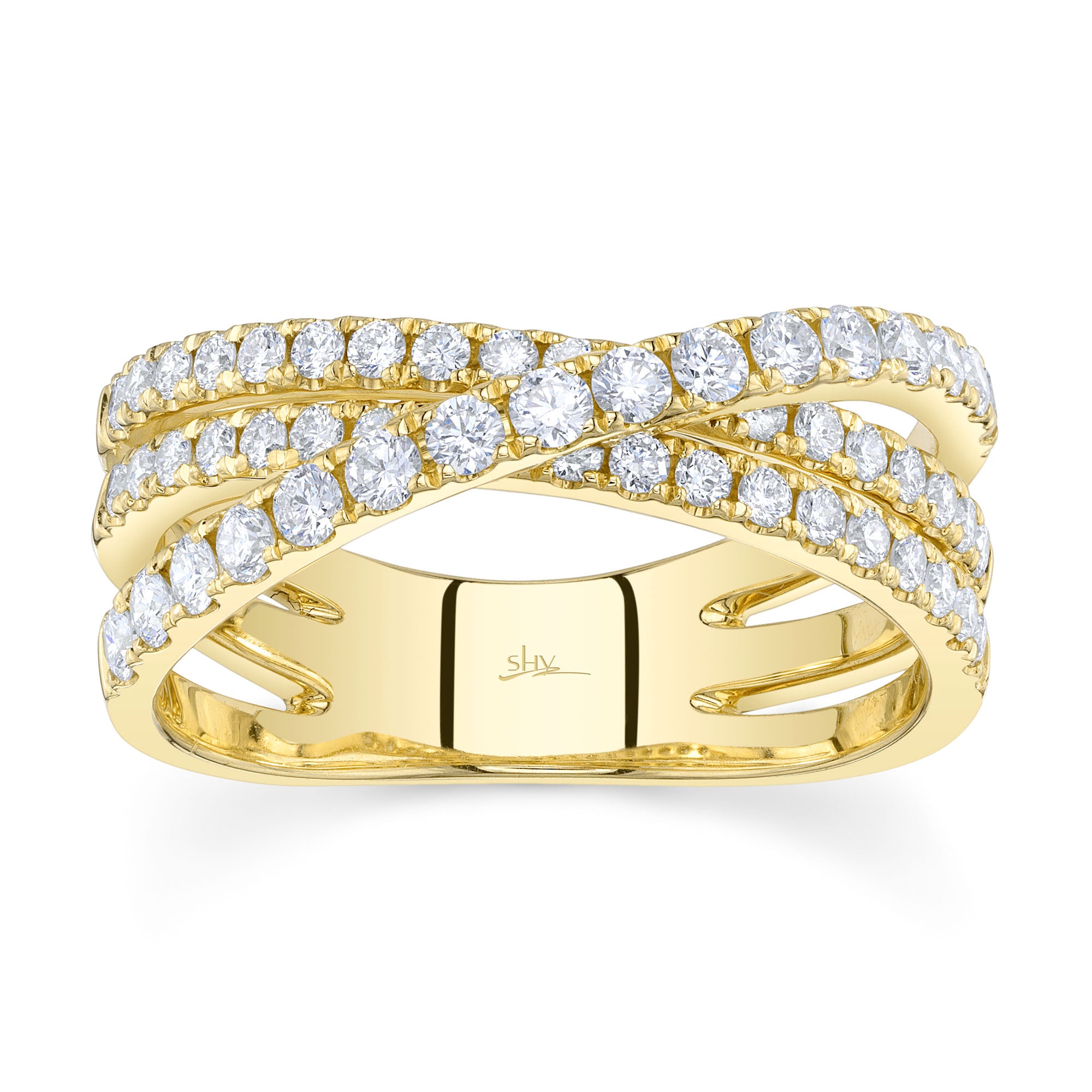 0.79CT 14K Y/G DIAMOND BRIDGE RING