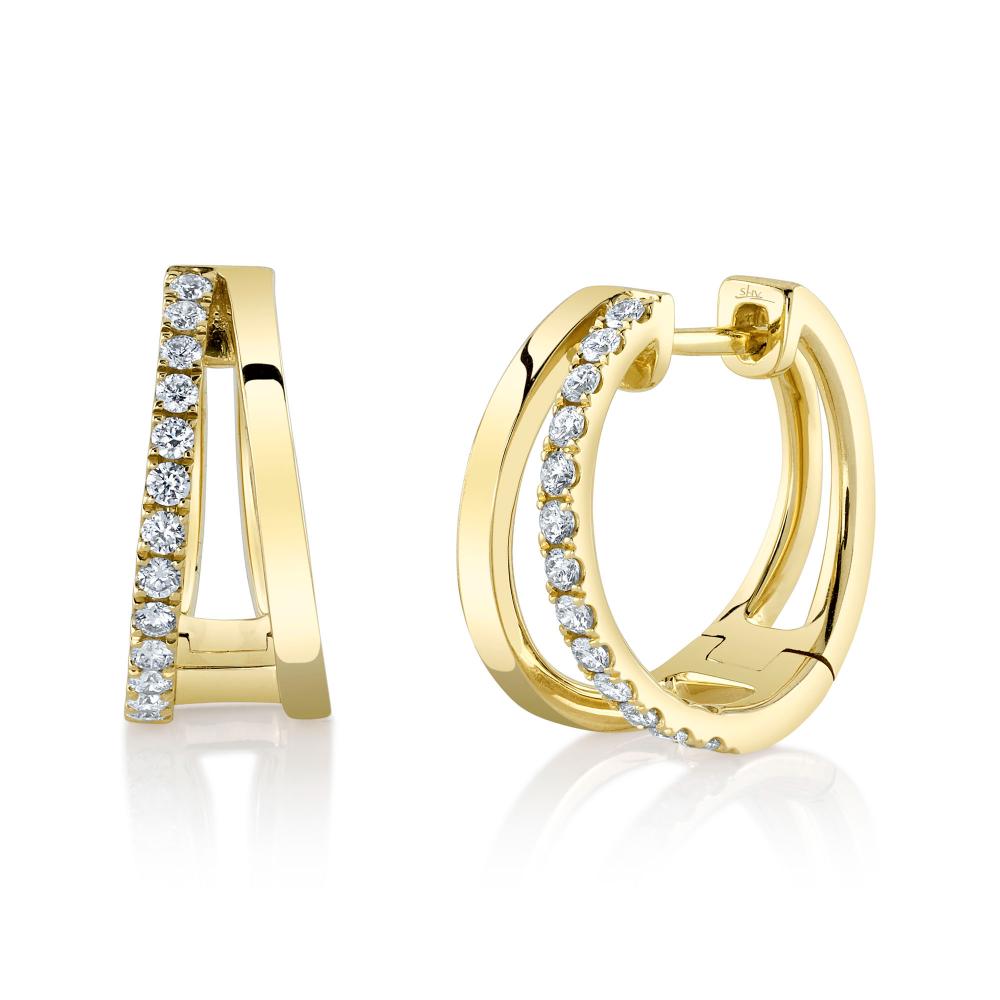 0.28CT 14K Y/G DIAMOND HOOP EARRING