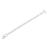 0.41CT 14K W/G DIAMOND PAVE HEART PAPER CLIP LINK BRACELET