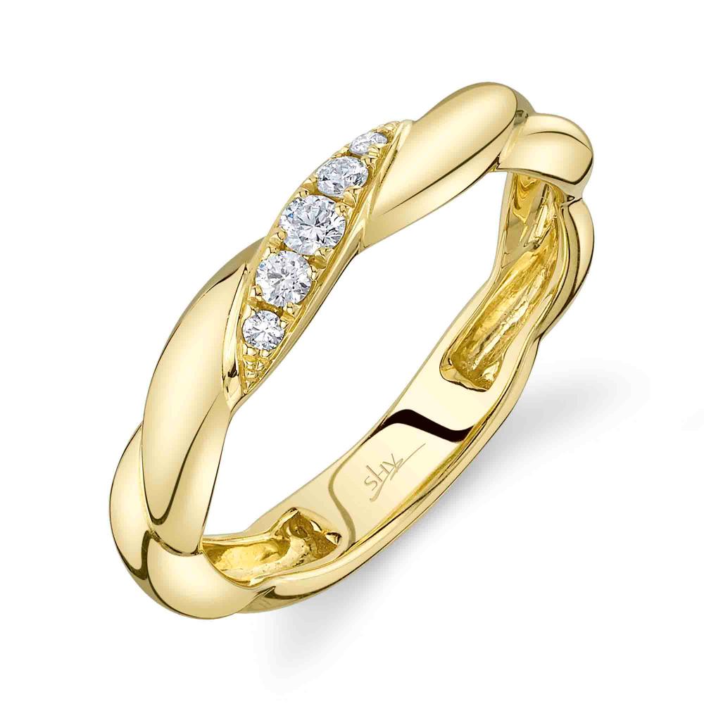 0.12CT 14K Y/G DIAMOND TWISTED BAND SZ 8
