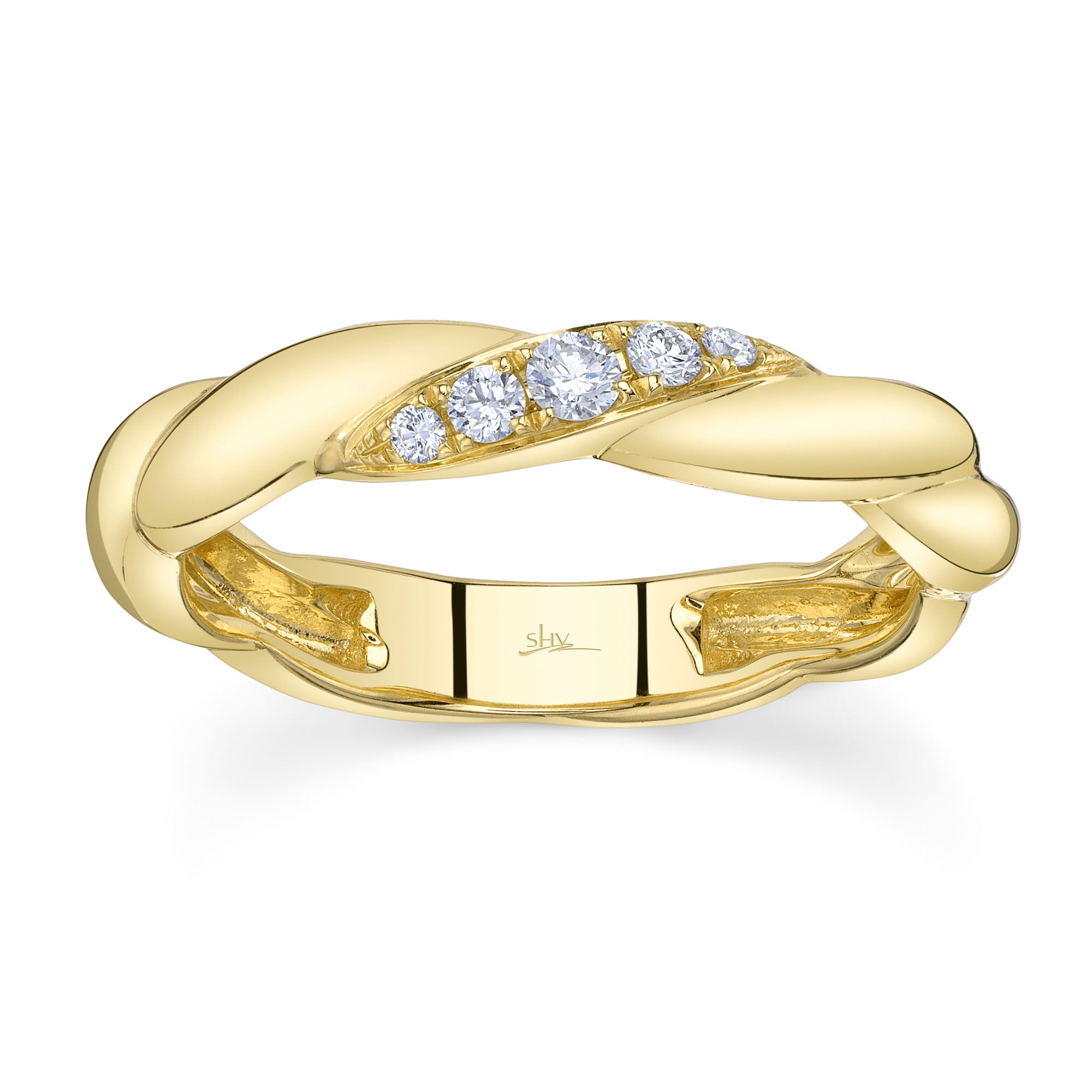 0.12CT 14K Y/G DIAMOND TWISTED BAND