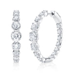 3.63CT 14K W/G DIAMOND CROWN SETTING HOOP EARRING
