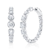 3.63CT 14K W/G DIAMOND CROWN SETTING HOOP EARRING