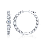 3.63CT 14K W/G DIAMOND CROWN SETTING HOOP EARRING
