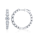 3.63CT 14K W/G DIAMOND CROWN SETTING HOOP EARRING