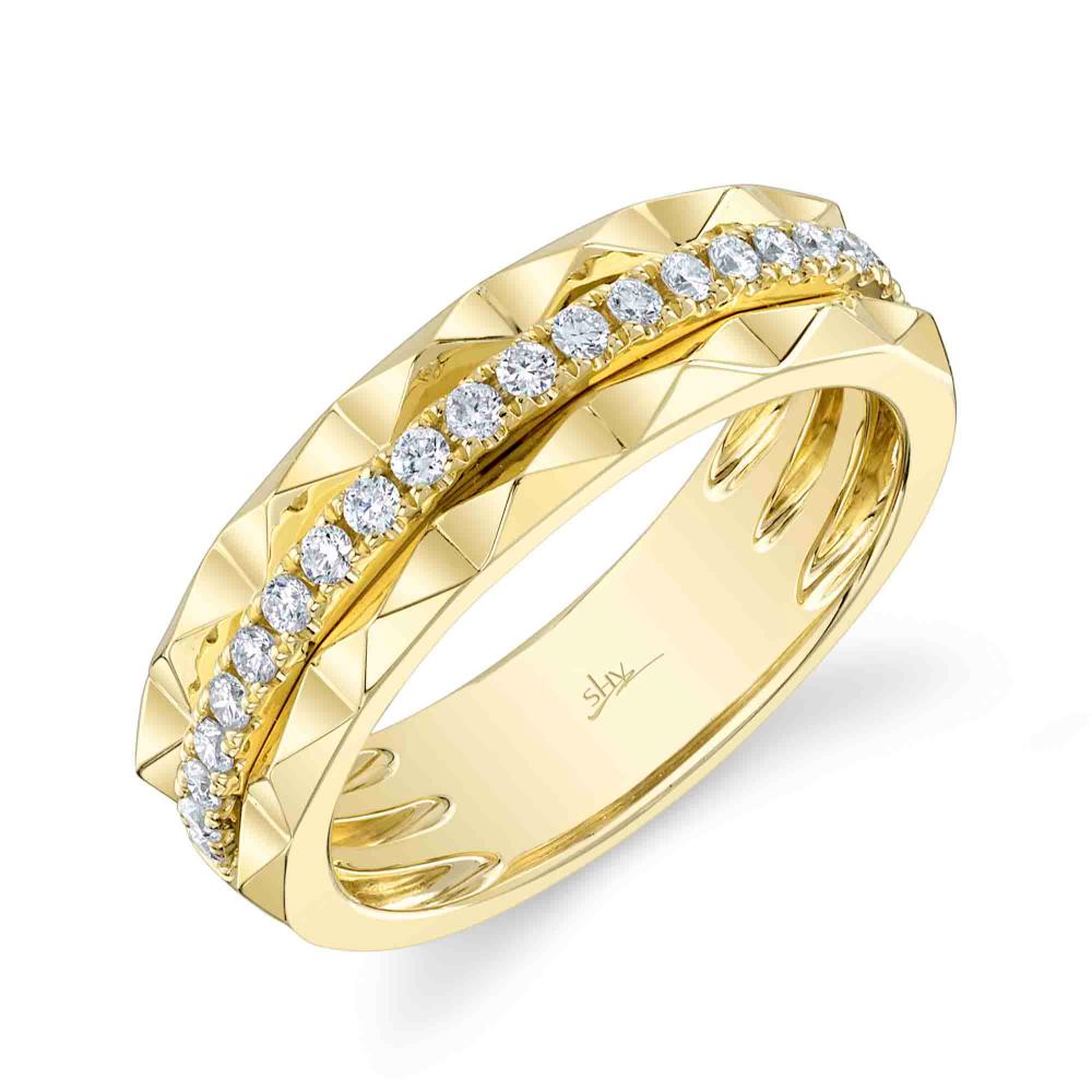 0.26CT 14K Y/G DIAMOND LADYS BAND SZ 8