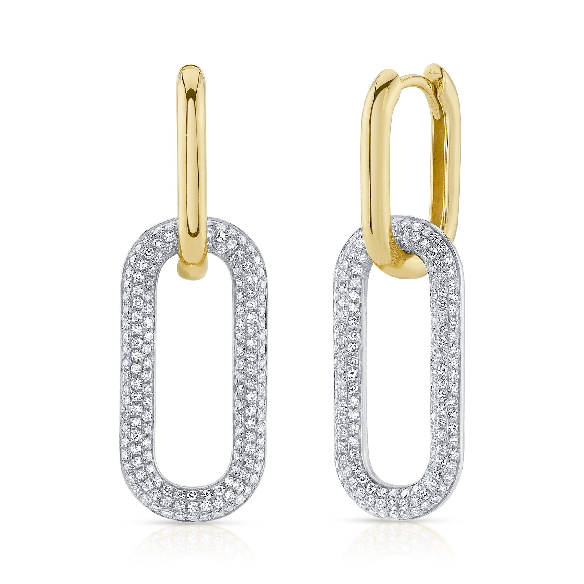 0.71CT 14K2T Y/W DIAMOND PAVE EARRING