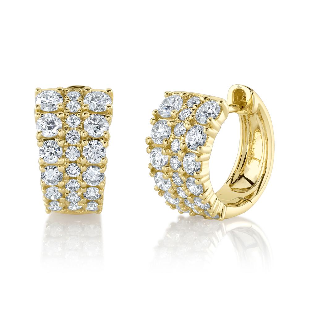 1.13CT 14K Y/G DIAMOND HUGGIE EARRING
