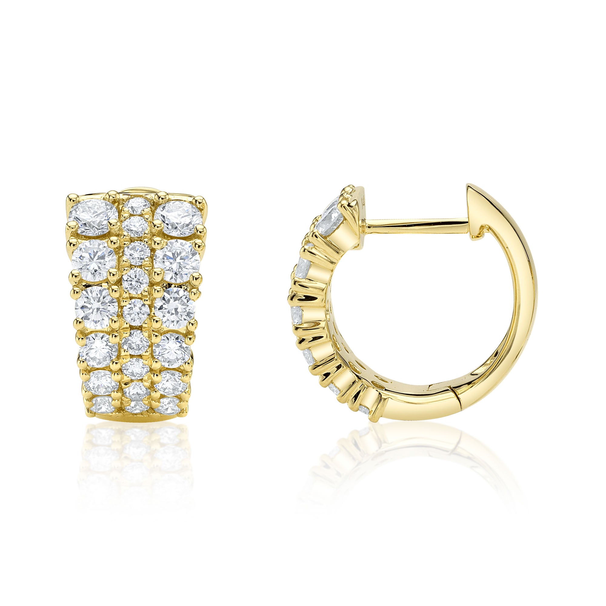 1.13CT 14K Y/G DIAMOND HUGGIE EARRING