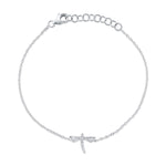0.03CT 14K W/G DIAMOND DRAGONFLY MATTE BRACELET