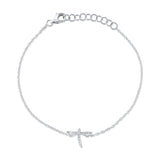 0.03CT 14K W/G DIAMOND DRAGONFLY MATTE BRACELET