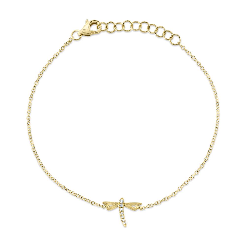 0.03CT 14K Y/G DIAMOND DRAGONFLY MATTE BRACELET