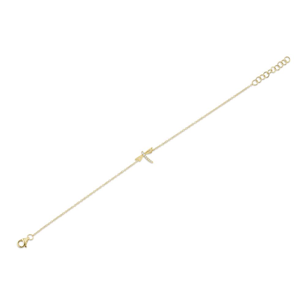 0.03CT 14K Y/G DIAMOND DRAGONFLY MATTE BRACELET