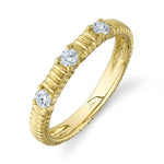 0.24CT 14K Y/G DIAMOND RIBBED BAND