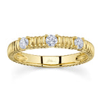 0.24CT 14K Y/G DIAMOND RIBBED BAND