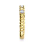 0.24CT 14K Y/G DIAMOND RIBBED BAND