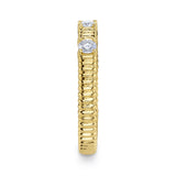 0.24CT 14K Y/G DIAMOND RIBBED BAND