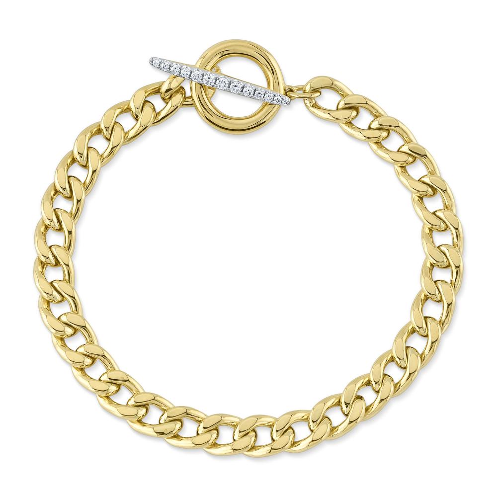 0.17CT 14K Y/G DIAMOND LINK BRACELET