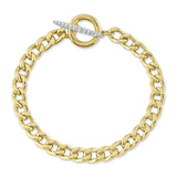 0.17CT 14K Y/G DIAMOND LINK BRACELET