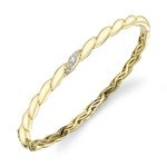 0.13CT 14K Y/G DIAMOND TWISTED BANGLE