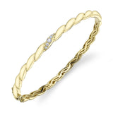 0.13CT 14K Y/G DIAMOND TWISTED BANGLE
