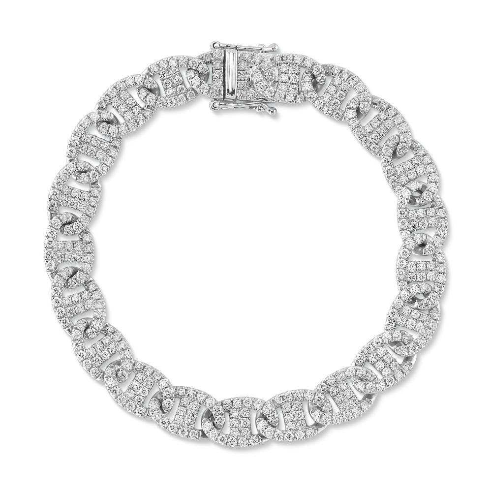 4.05CT 14K W/G DIAMOND LINK BRACELET