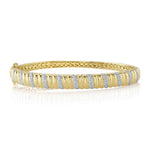 0.46CT 14K Y/G DIAMOND RIBBED BANGLE
