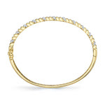 0.46CT 14K Y/G DIAMOND RIBBED BANGLE