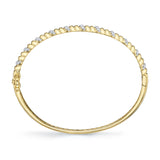 0.46CT 14K Y/G DIAMOND RIBBED BANGLE