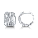 0.83CT 14K W/G DIAMOND BRIDGE HOOP EARRING