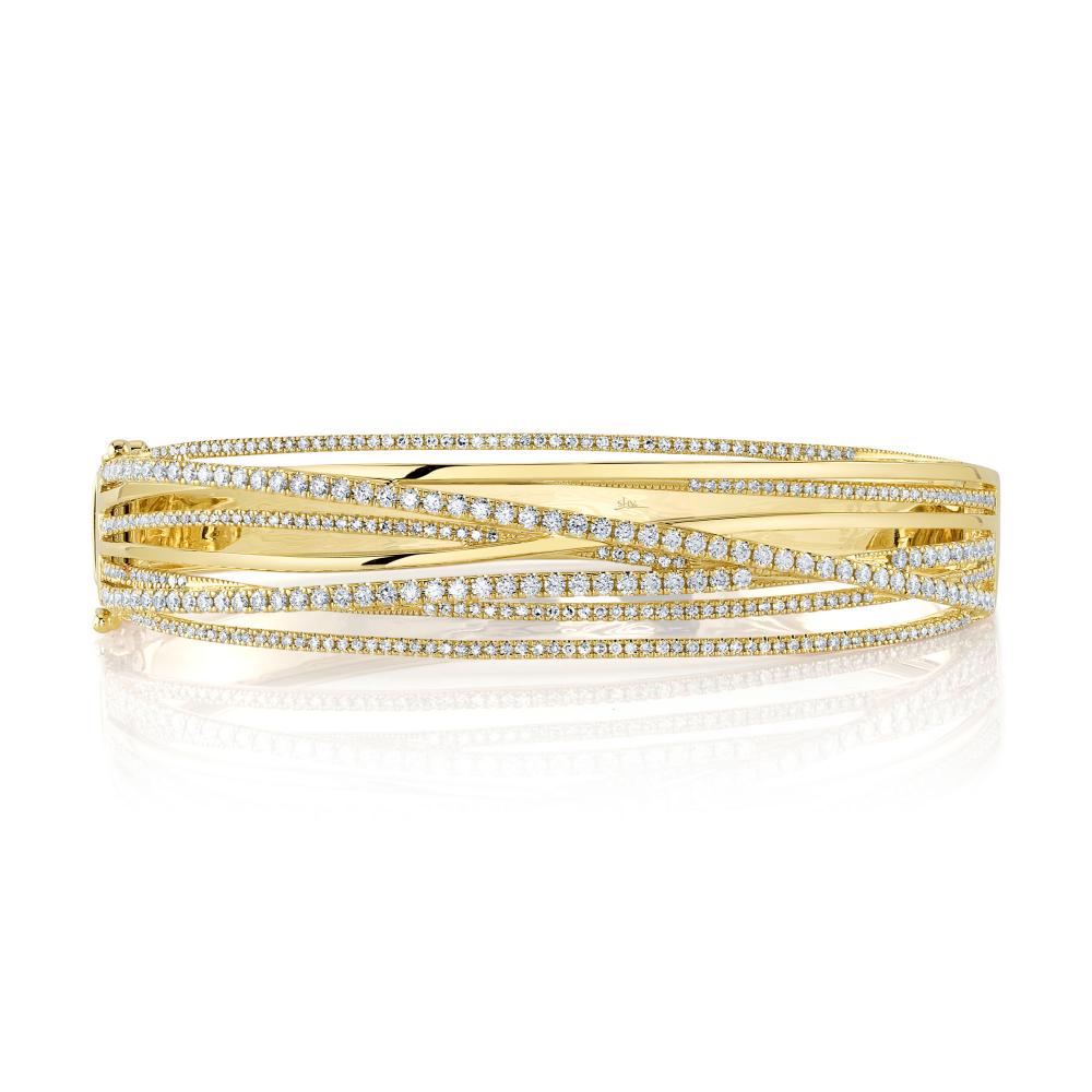 1.64CT 14K Y/G DIAMOND BRIDGE BANGLE