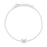 0.08CT 14K W/G DIAMOND BUTTERFLY BRACELET