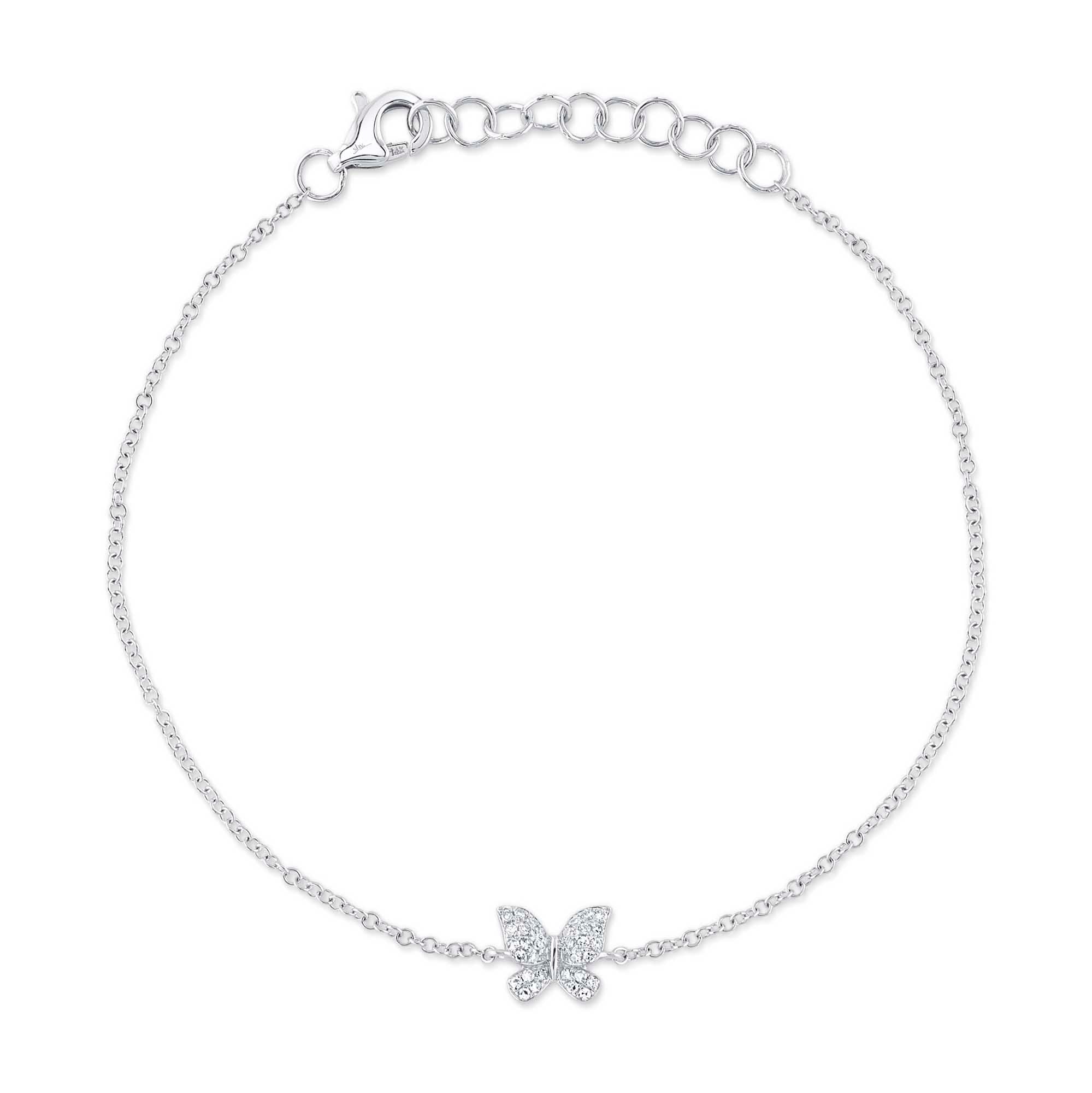 0.08CT 14K W/G DIAMOND BUTTERFLY BRACELET