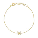 0.08CT 14K Y/G DIAMOND BUTTERFLY BRACELET