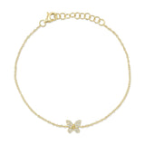 0.08CT 14K Y/G DIAMOND BUTTERFLY BRACELET