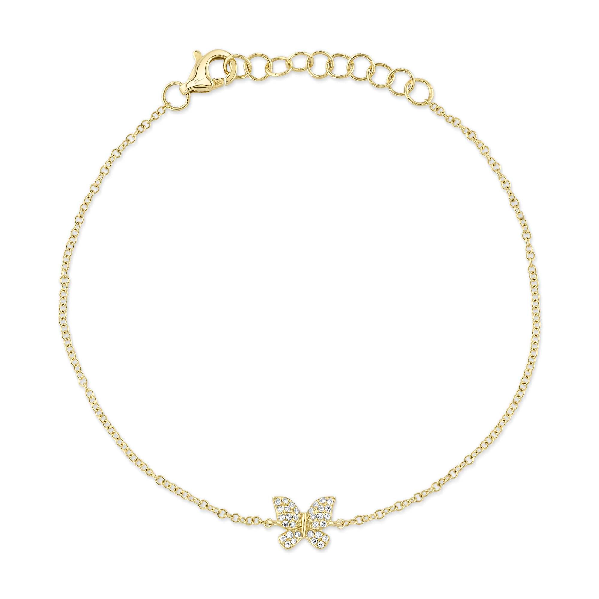 0.08CT 14K Y/G DIAMOND BUTTERFLY BRACELET