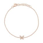 0.08CT 14K R/G DIAMOND BUTTERFLY BRACELET