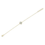 0.07CT DIAMOND & 0.40CT MOTHER OF PEARL 14K Y/G CLOVER BRACELET