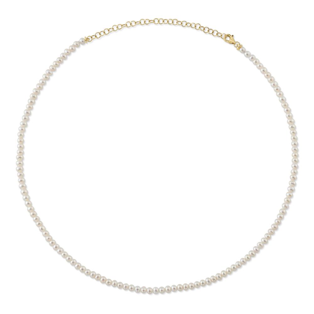 14K Y/G CULTURED PEARL TENNIS NECKLACE